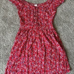 Floral Red Woman’s Dress